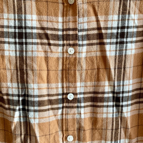 GAP Plaid Tiered Mini Dress in Camel size Small - Picture 5 of 7